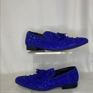 AMALI CRYSTAL STUDDED SUEDE SLIP ON MEN DRESS SHOES FTL-06-060